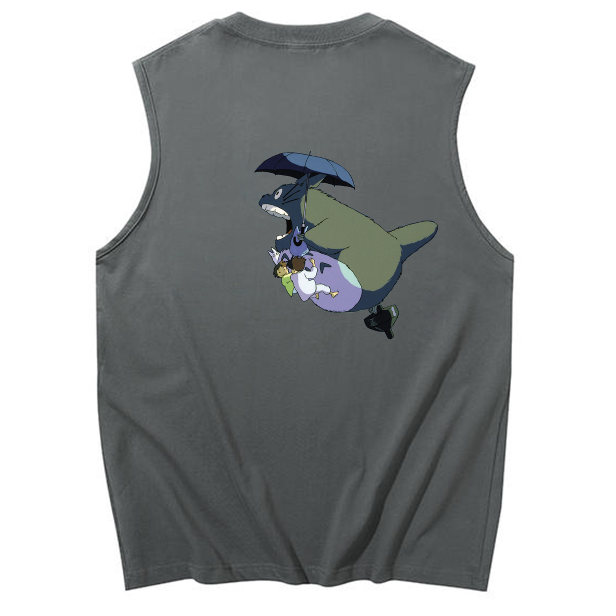 （画像用） となりのトトロ 草壁メイ 草壁サツキ My Neighbor Totoro Satsuki Kusakabe Mei Kusakabe コットン100％タンクトップ（背面プリント）